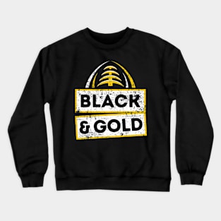 'Black & Gold' Sport Football Crewneck Sweatshirt